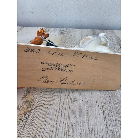 Vintage Elaine roesle little Saint Nick deer reindeer RARE Saint Nicholas snow c - Picture 8 of 8